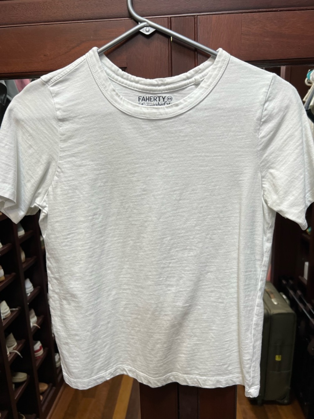 Faherty XS White Sunwashed Slub Tee